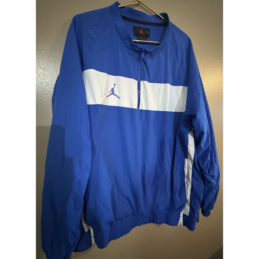 Nike Jordan Team Woven Long Sleeve Pullover Jacket Royal Blue Sz XXL